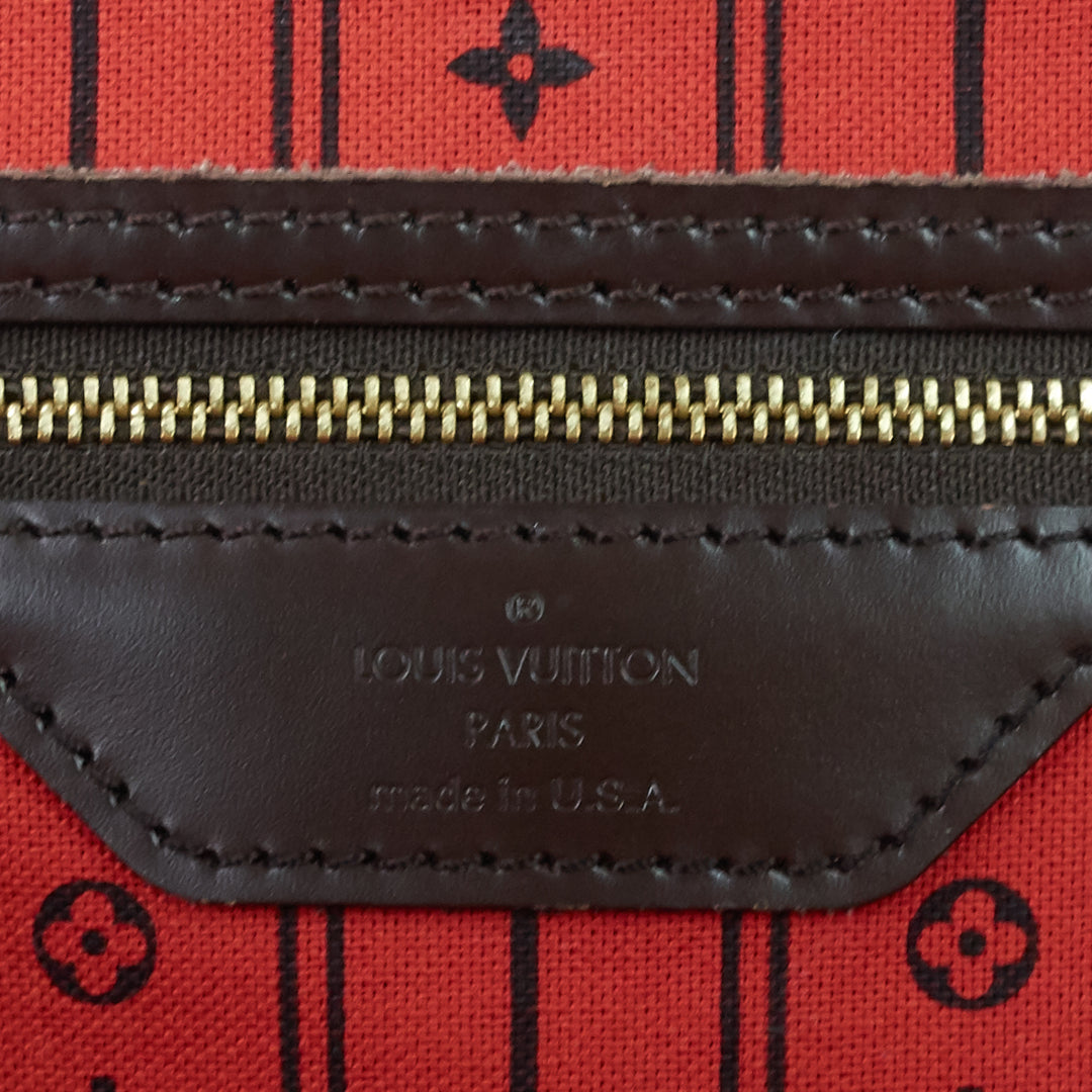 neverfull gm damier ebene canvas tote bag