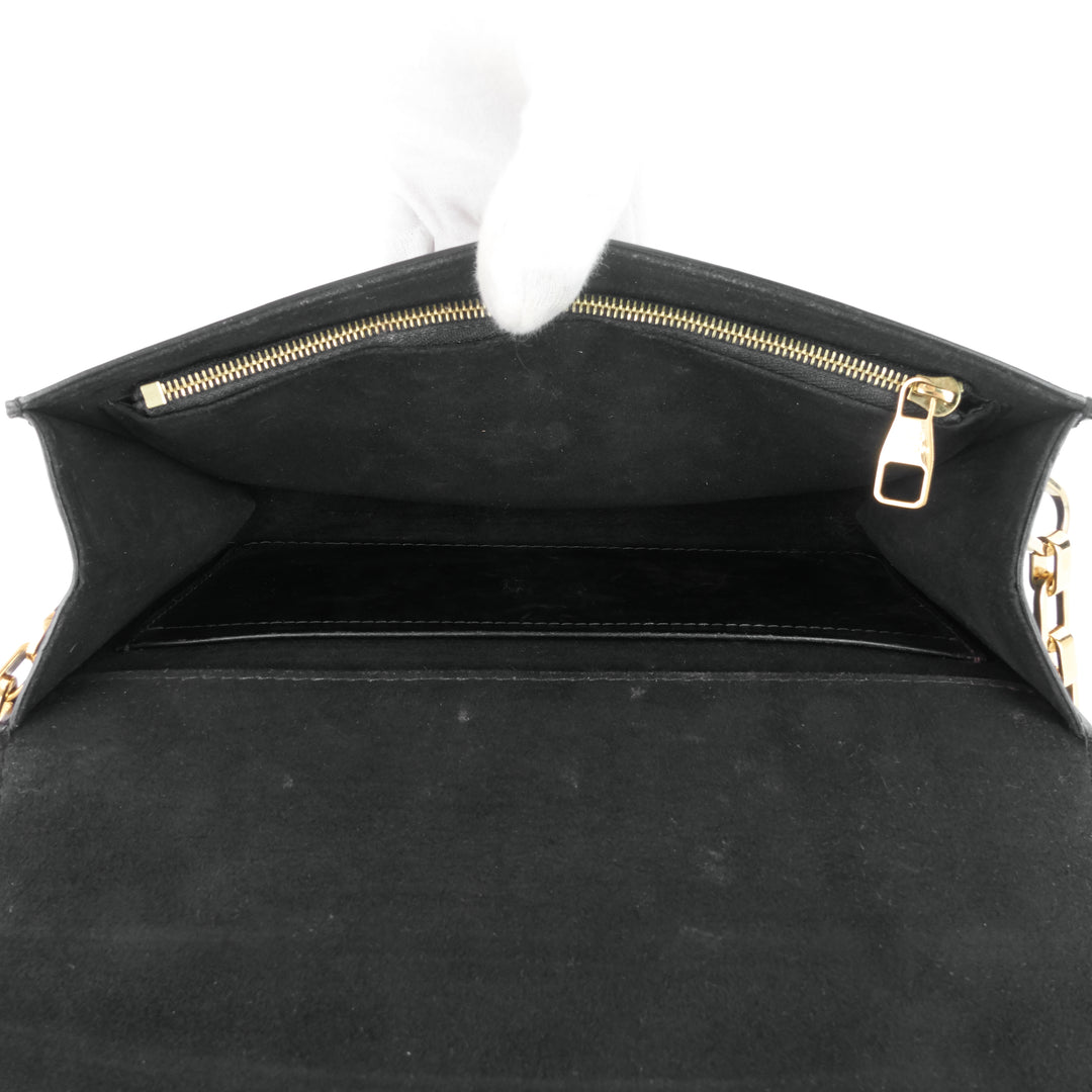 louise gm chain calfskin leather bag