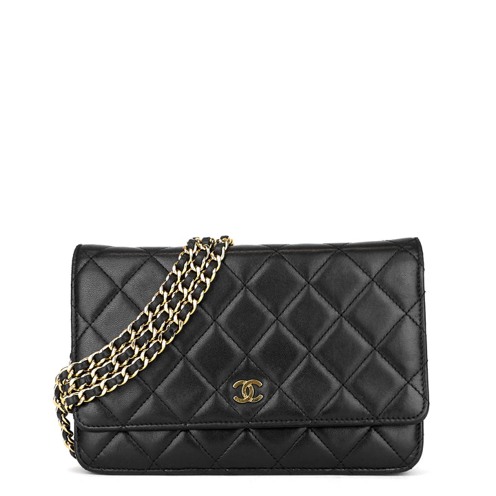 wallet on chain lambskin leather bag