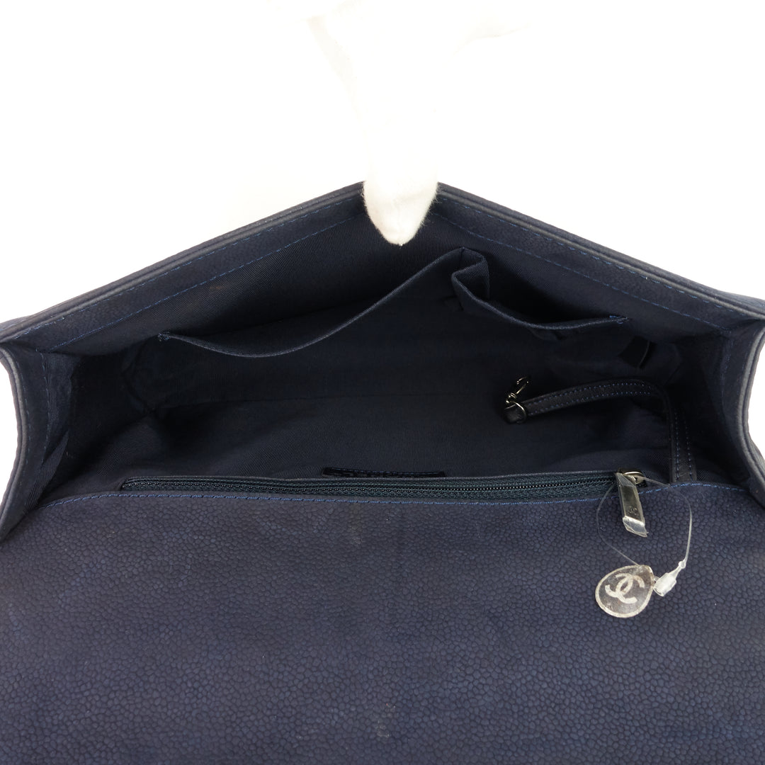 large boy bull suede flap bag