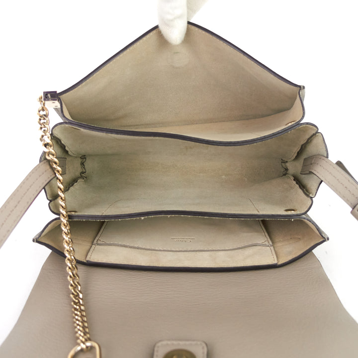 faye small calfskin and suede shoulder bag