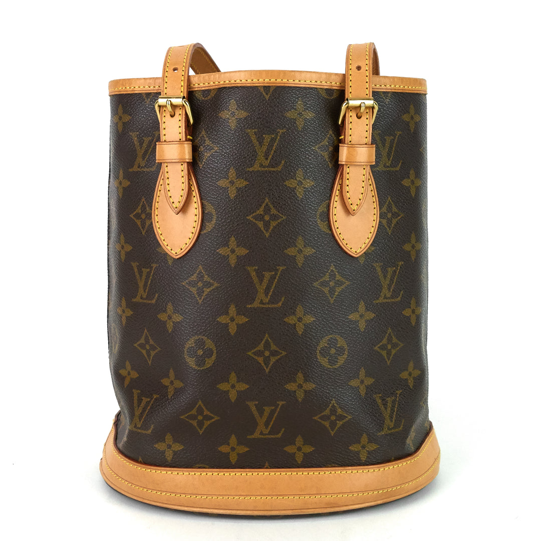 bucket pm monogram canvas shoulder bag