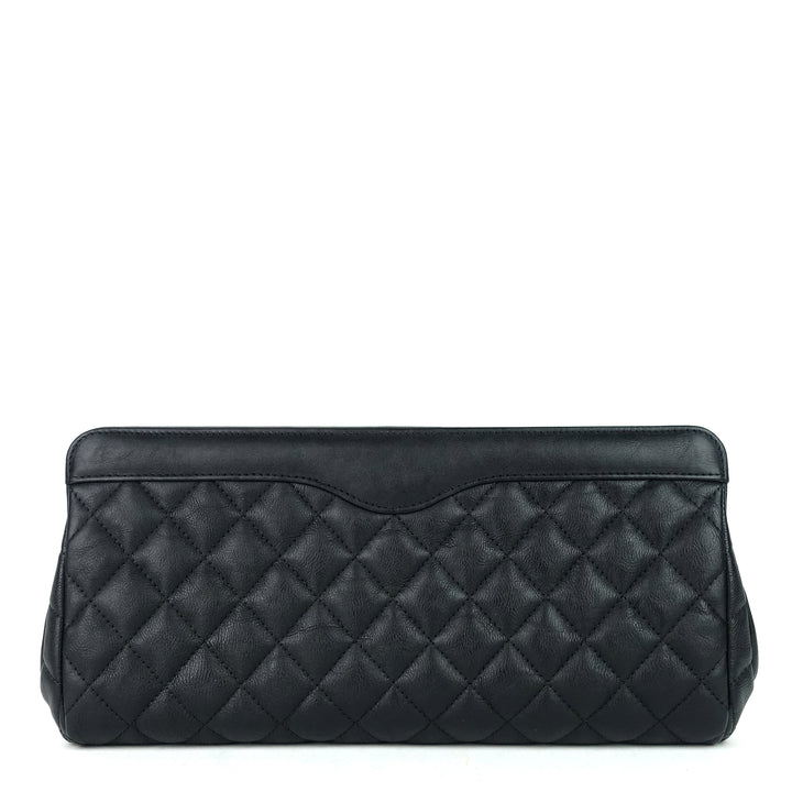 long clutch crinkled calf leather bag