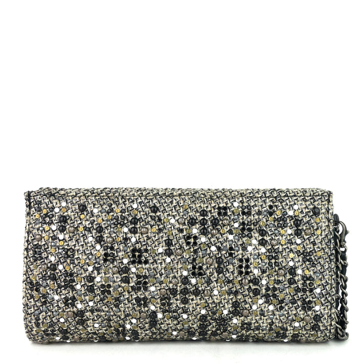 front pocket tweed clutch bag