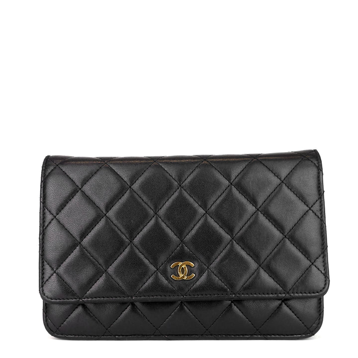 wallet on chain lambskin leather bag