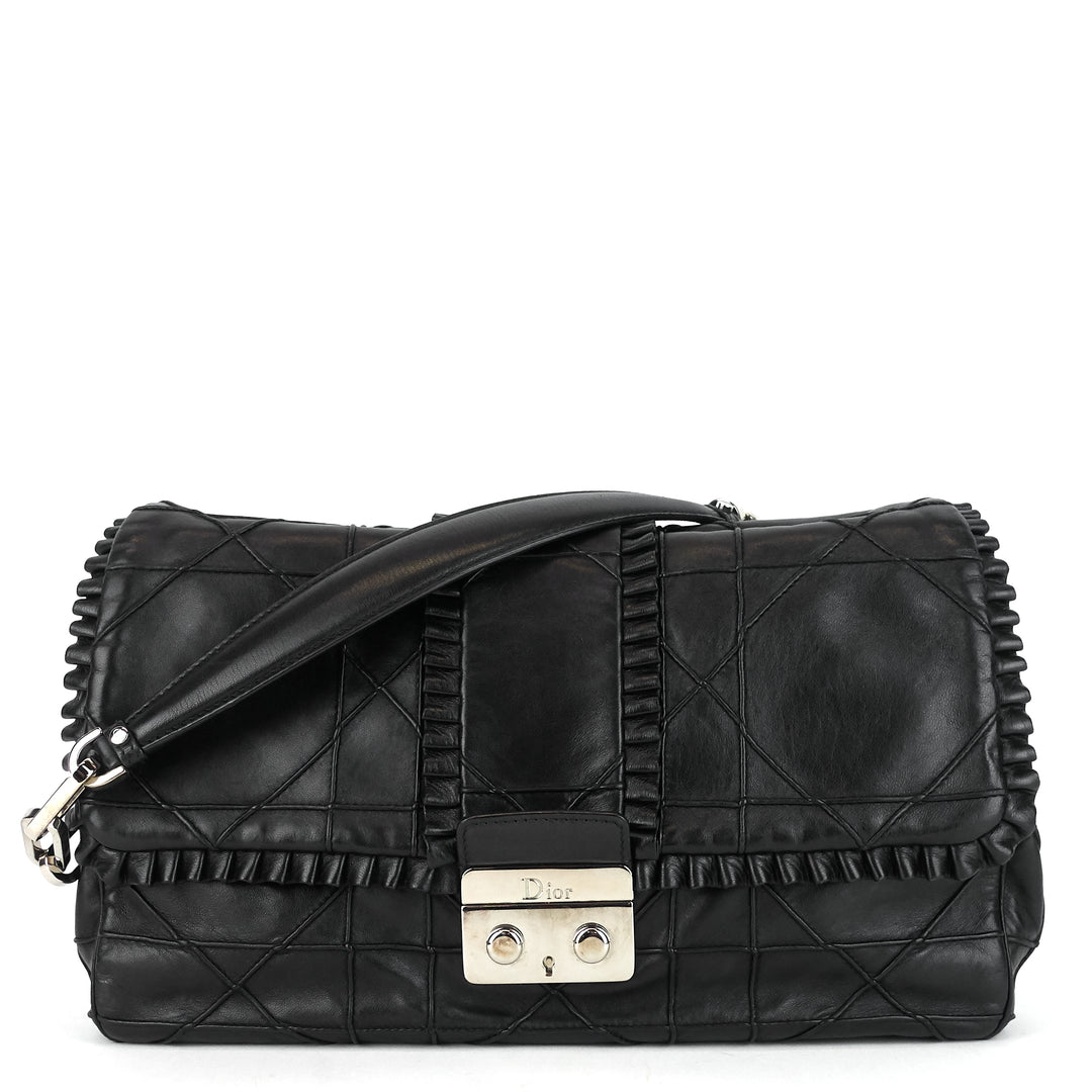 new lock ruffle cannage leather flap bag