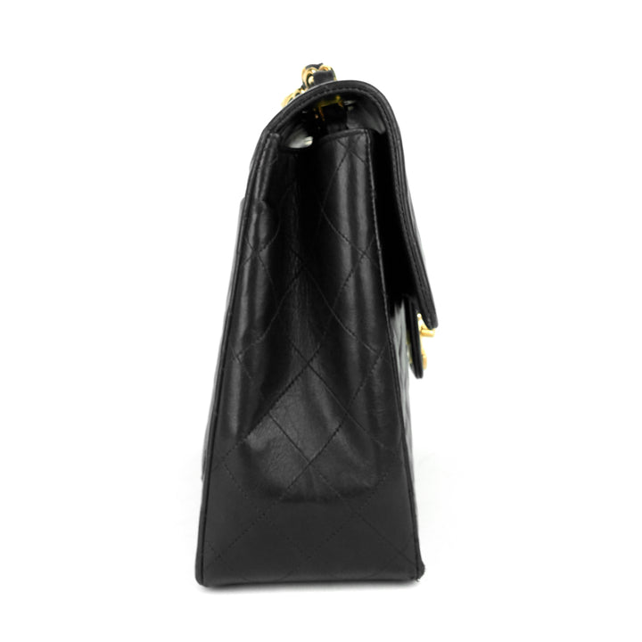 classic single flap maxi lambskin leather bag