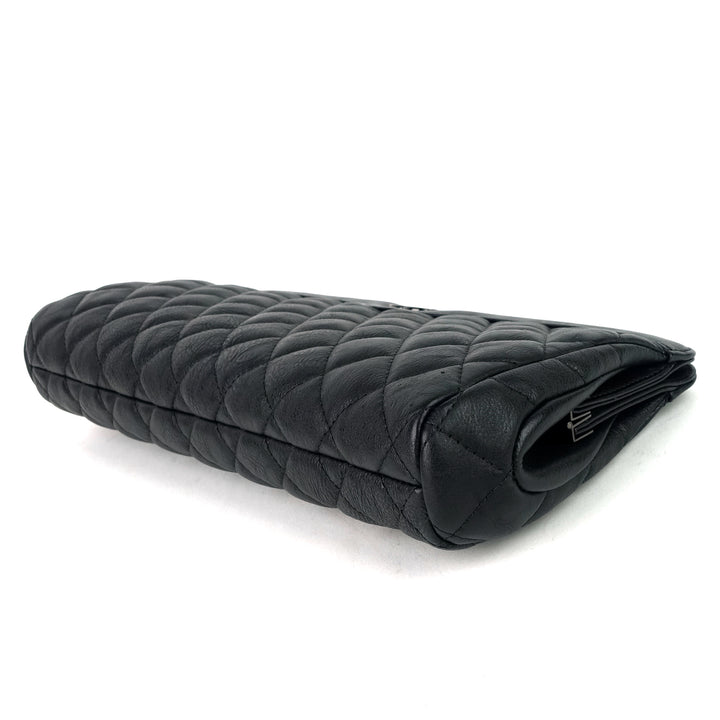 long clutch crinkled calf leather bag