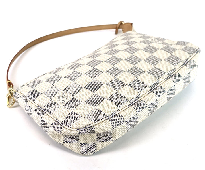 pochette accessoires damier azur canvas bag