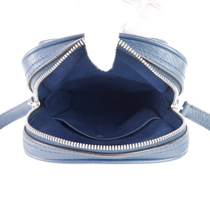 amazone blue taurillon leather crossbody bag