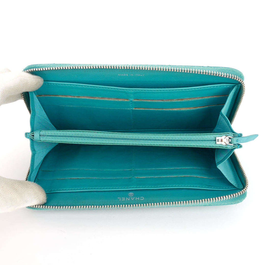 classic zip around large lambskin wallet
