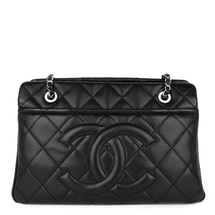 timeless cc medium caviar leather shopping tote bag