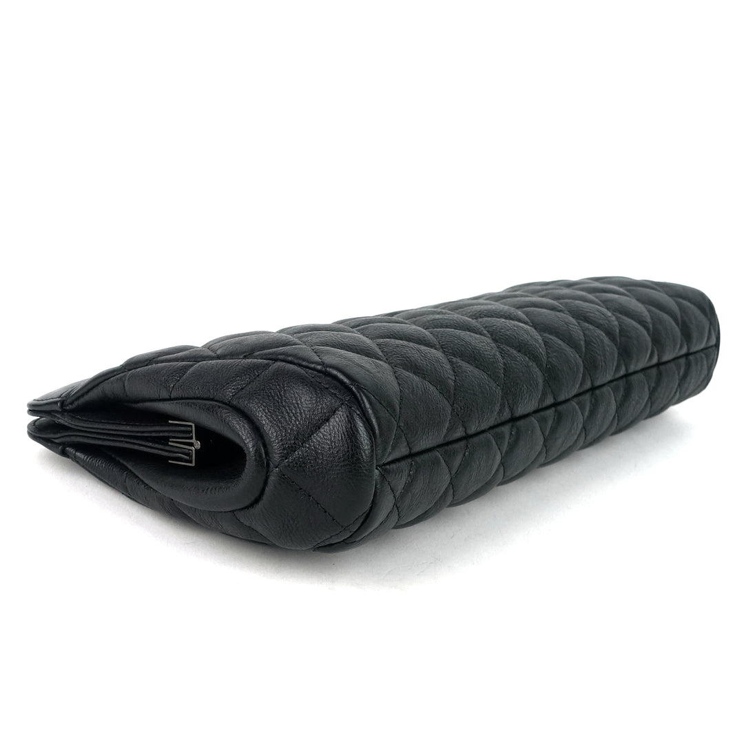 long clutch crinkled calf leather bag