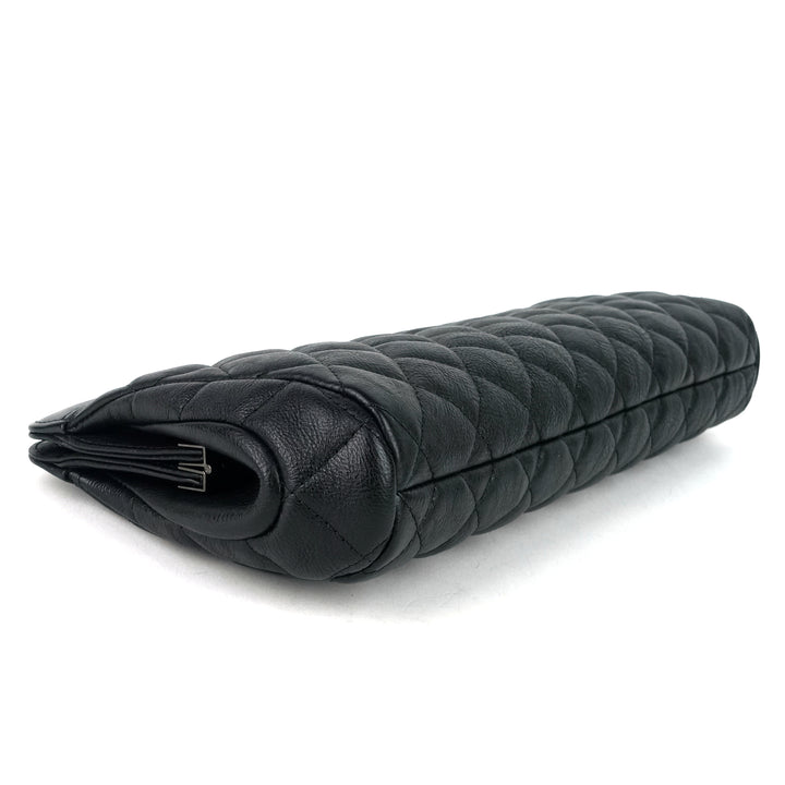 long clutch crinkled calf leather bag