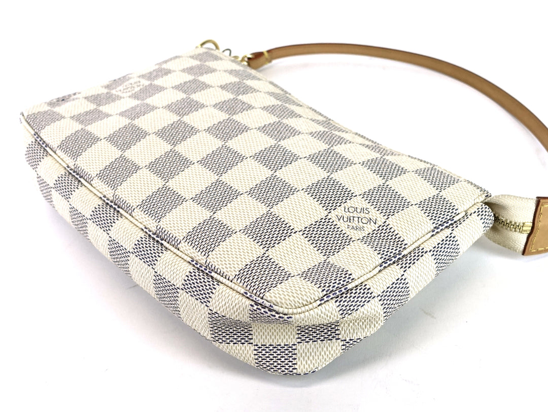 pochette accessoires damier azur canvas bag