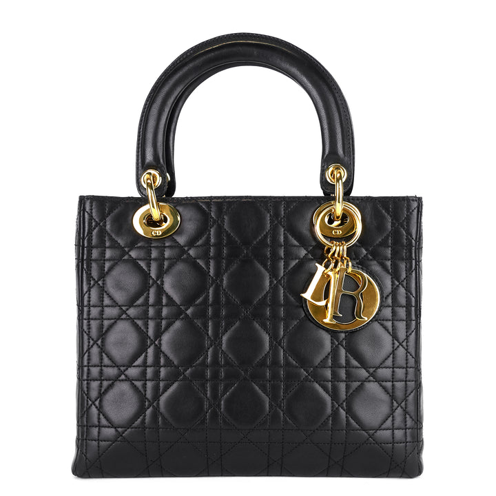 lady dior medium cannage lambskin leather bag