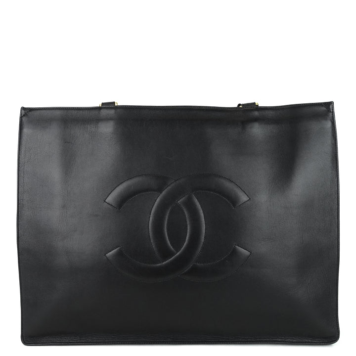 lambskin leather jumbo shopping tote bag