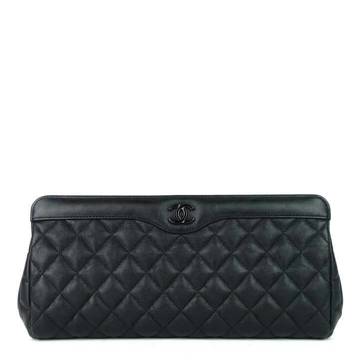 long clutch crinkled calf leather bag