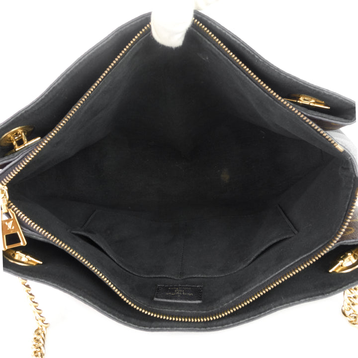 surène mm monogram canvas and calfskin leather tote bag