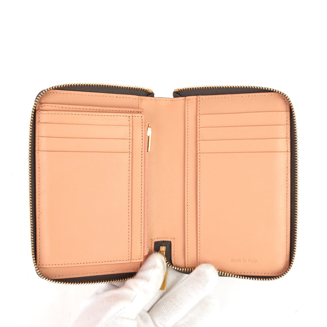 zip around coeur bicolour calfskin wallet