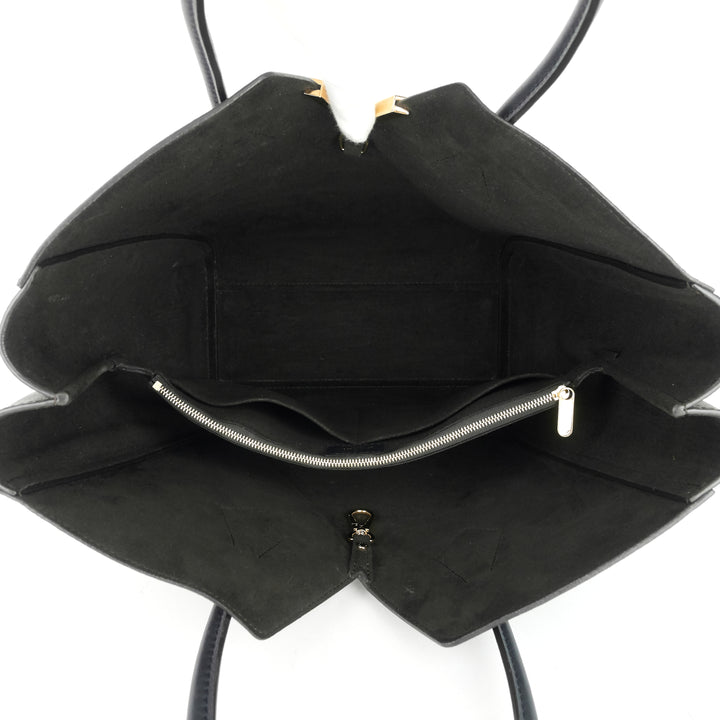 kimono monogram canvas and black leather bag