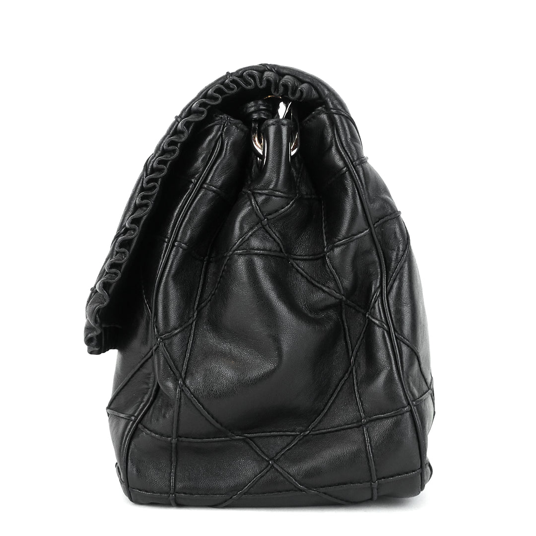 new lock ruffle cannage leather flap bag