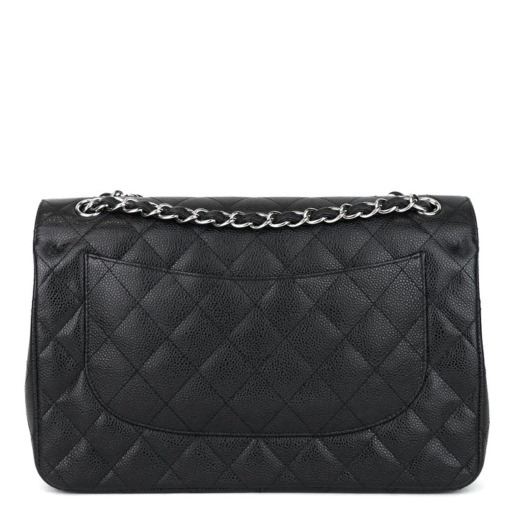 classic double flap caviar leather jumbo bag