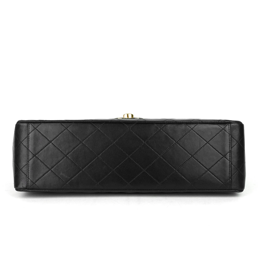 classic single flap maxi lambskin leather bag