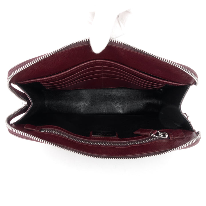 bellhop saffiano leather wristlet bag