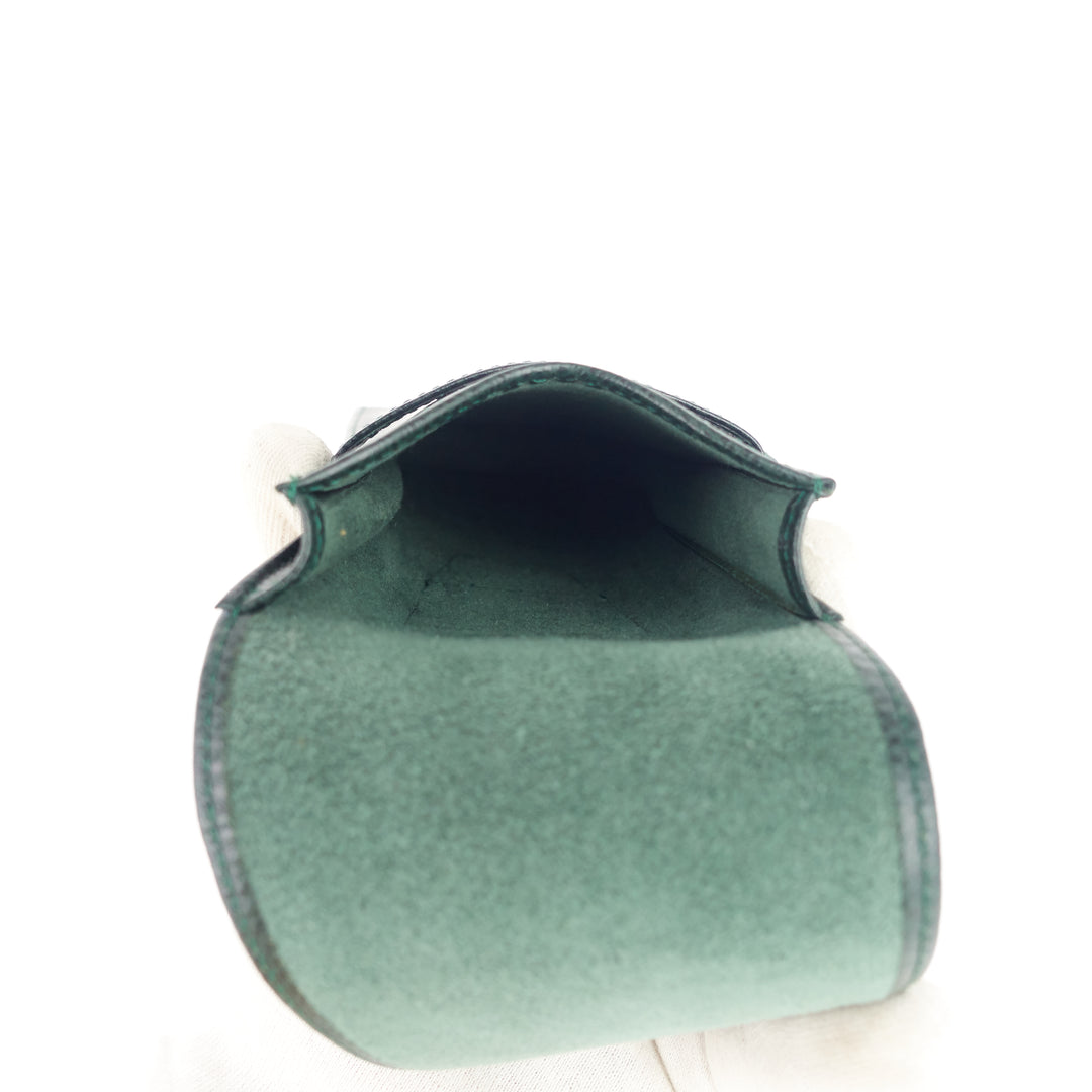 green taiga leather pen holder