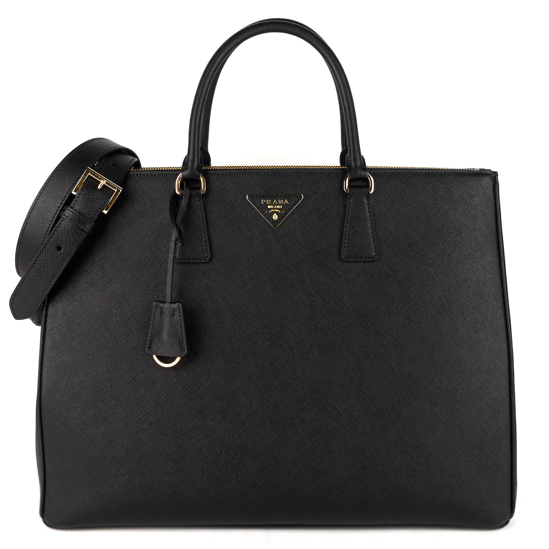 galleria double zip maxi saffiano leather bag