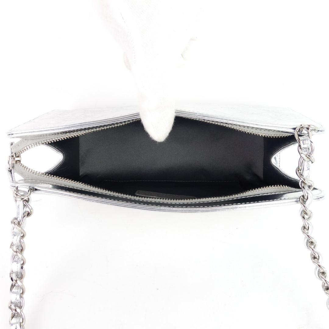 lucky symbols patent leather handbag