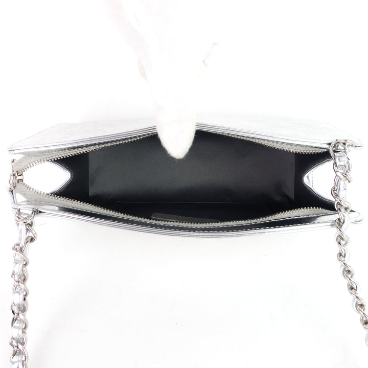 lucky symbols patent leather handbag