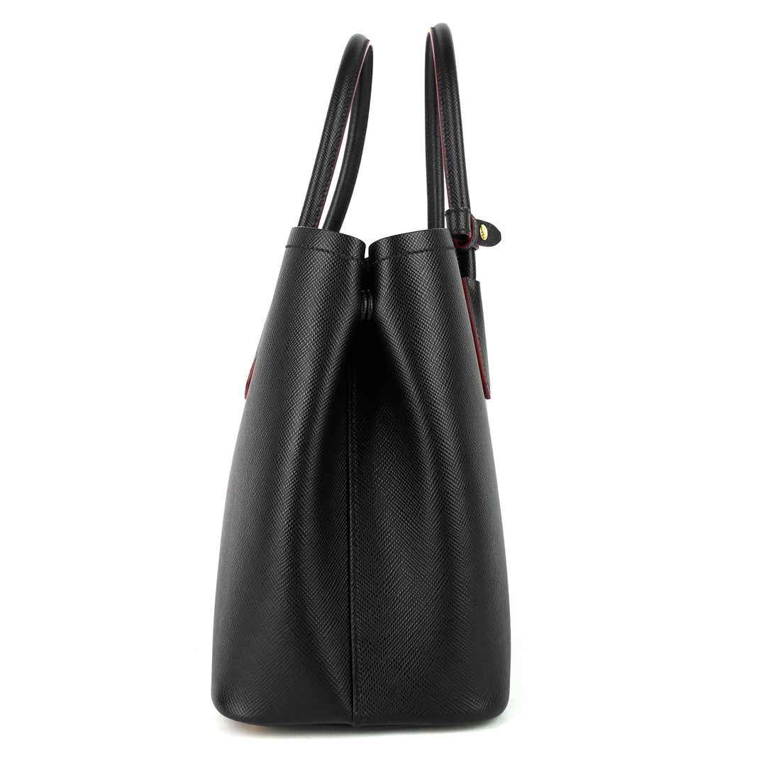 double medium saffiano cuir leather bag