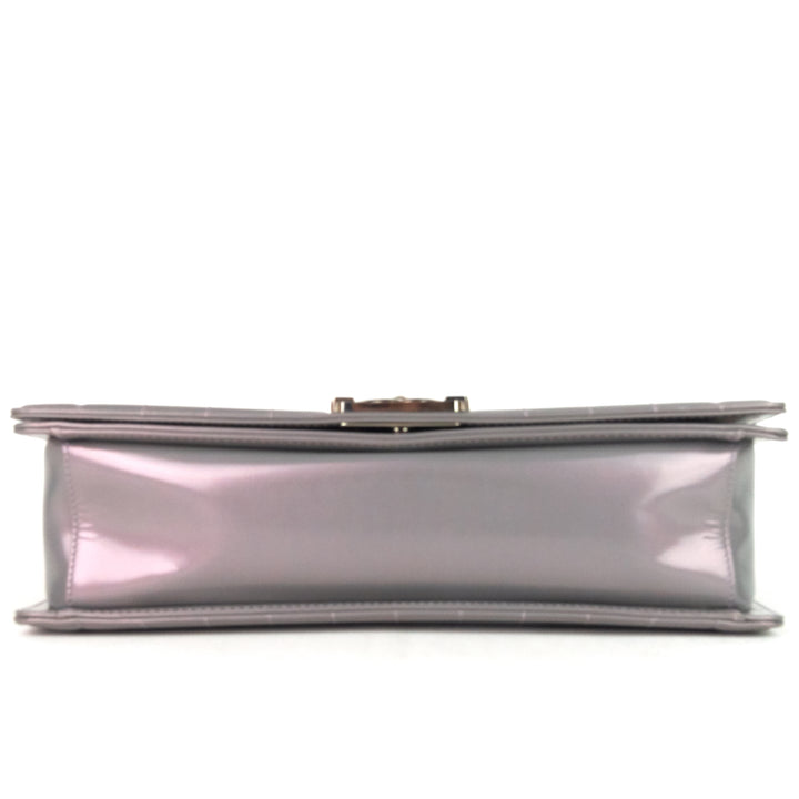 reverso boy flap large glazed leather bag