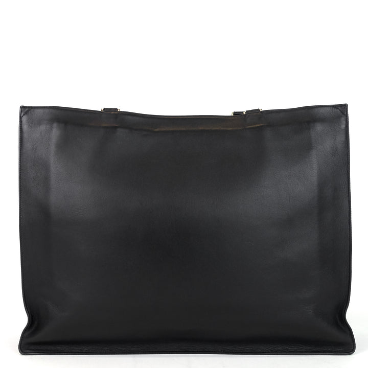 lambskin leather jumbo shopping tote bag