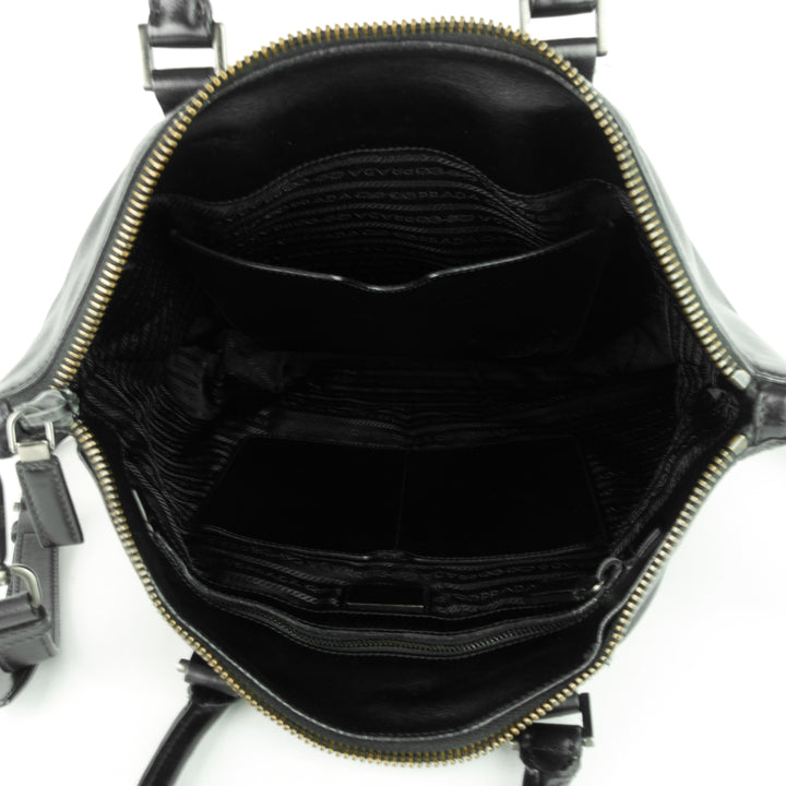 long leather tote bag