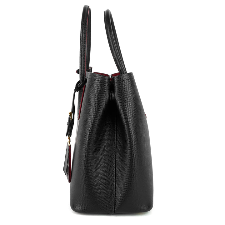 double medium saffiano cuir leather bag