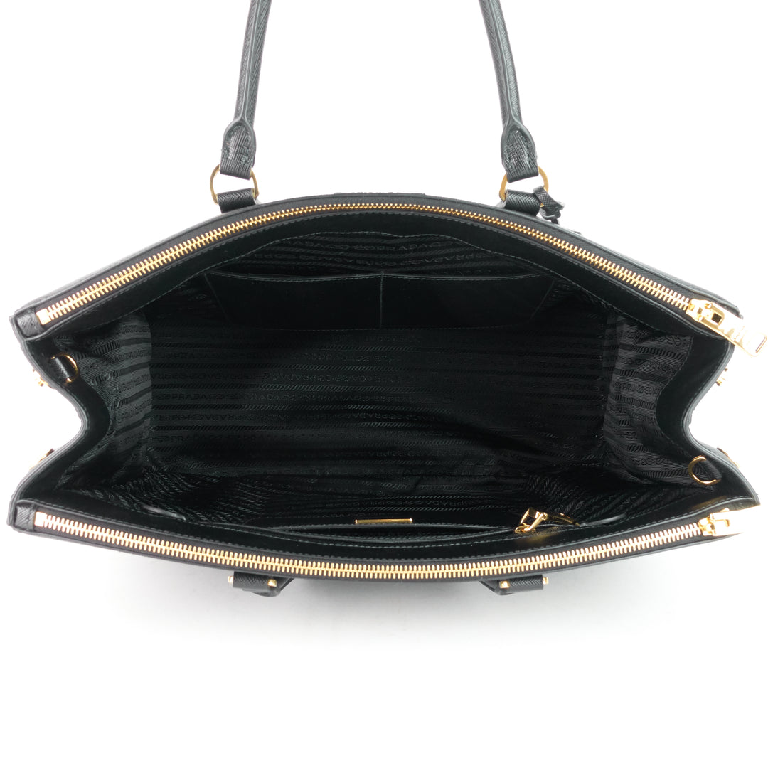 galleria double zip maxi saffiano leather bag