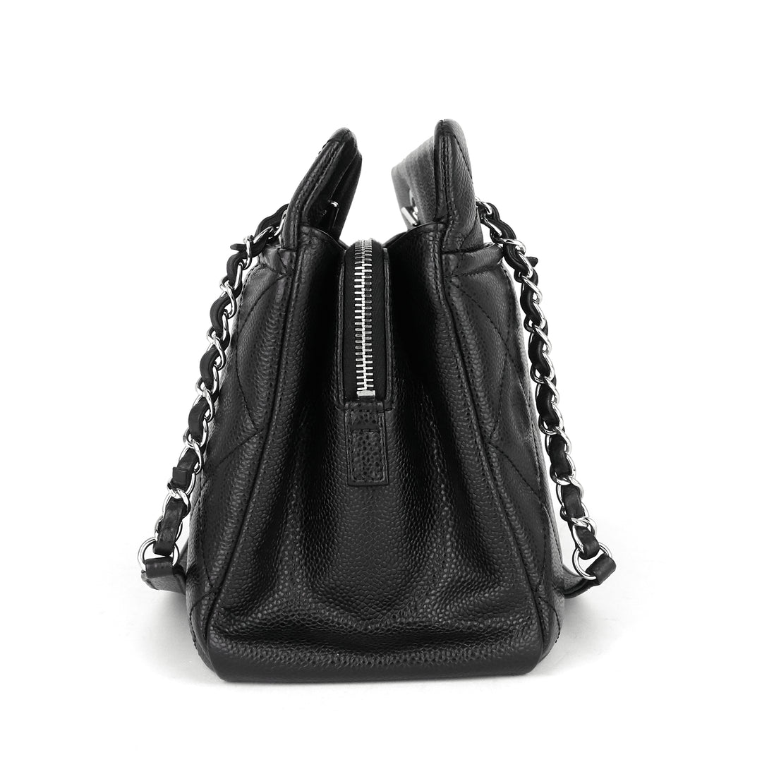 timeless cc medium caviar leather shopping tote bag