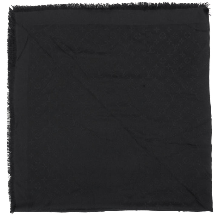 monogram square silk/wool shawl