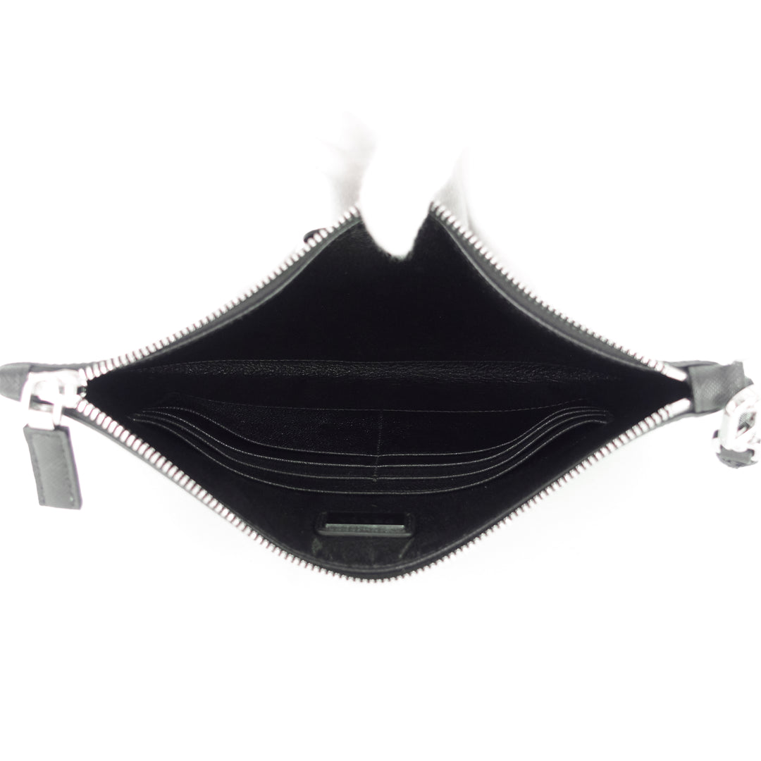 saffiano leather wristlet clutch bag