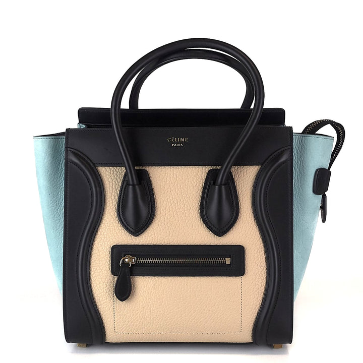 micro luggage calf leather antarctic tricolour bag