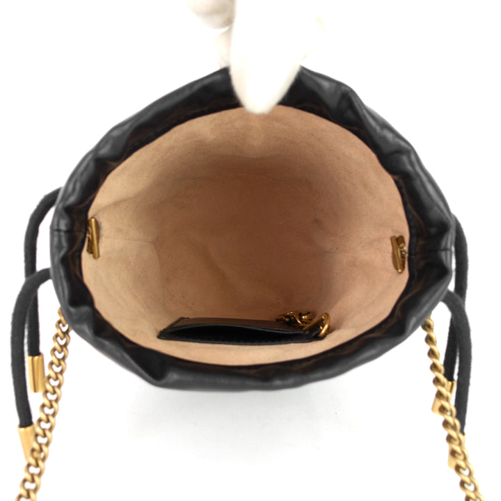 gg marmont leather mini bucket bag