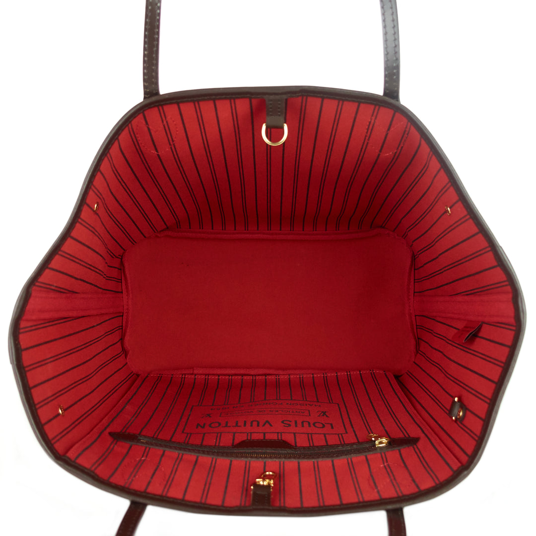 neverfull mm with pouch damier ebene canvas tote bag