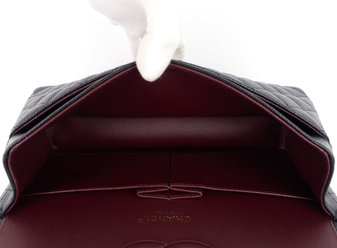 classic double flap medium caviar leather bag