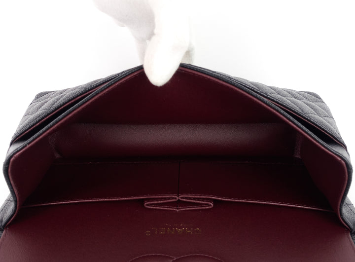classic double flap medium caviar leather bag