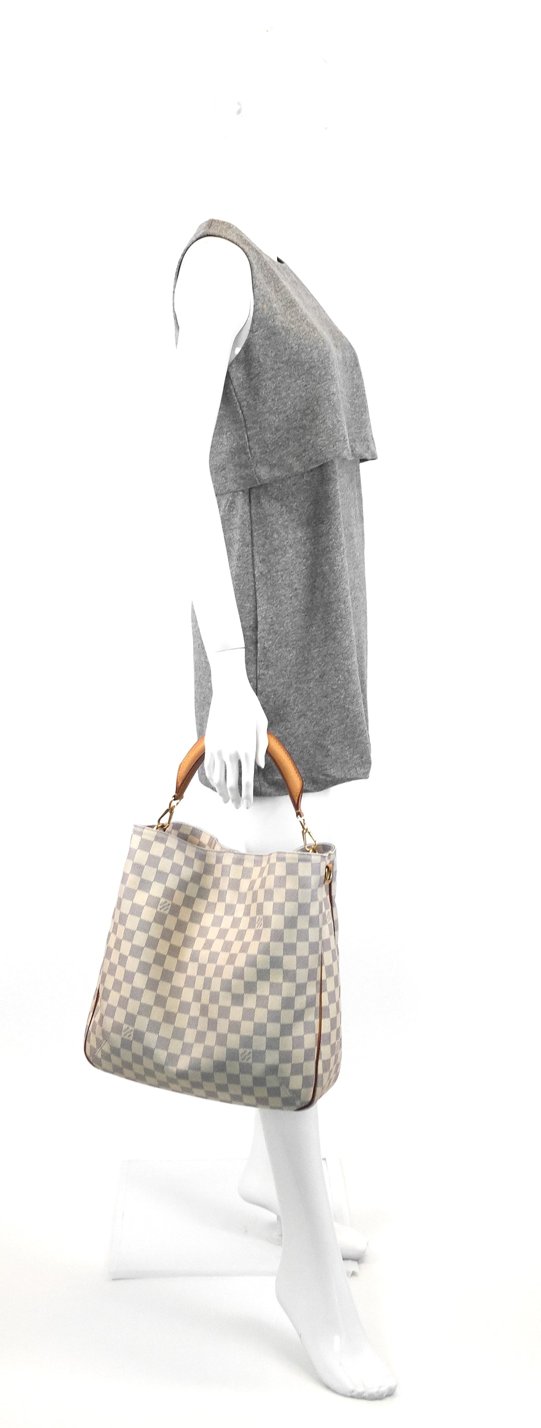 soffi damier azur canvas hobo bag