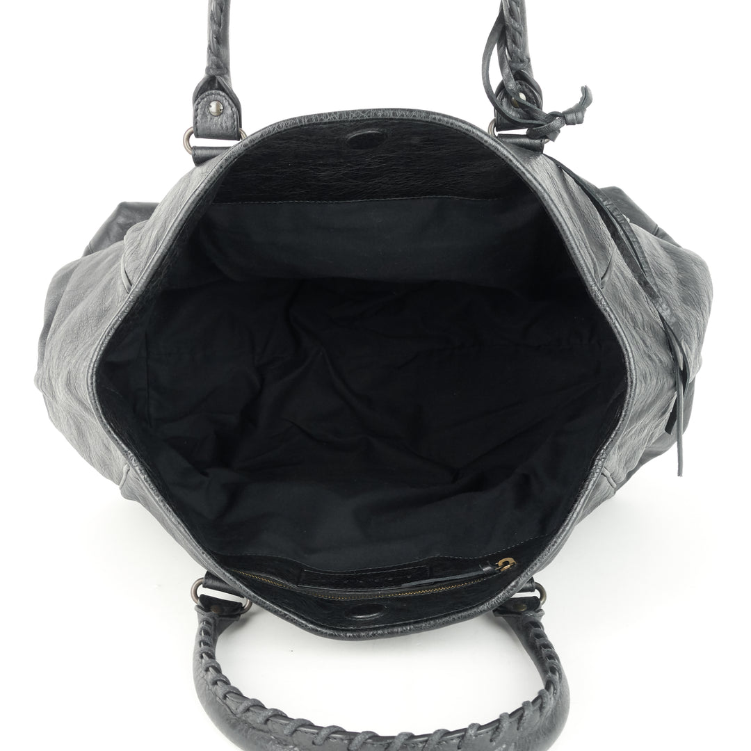 sunday large lambskin leather tote bag