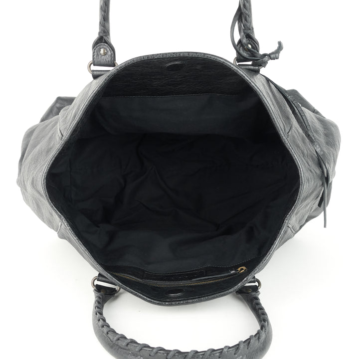 sunday large lambskin leather tote bag